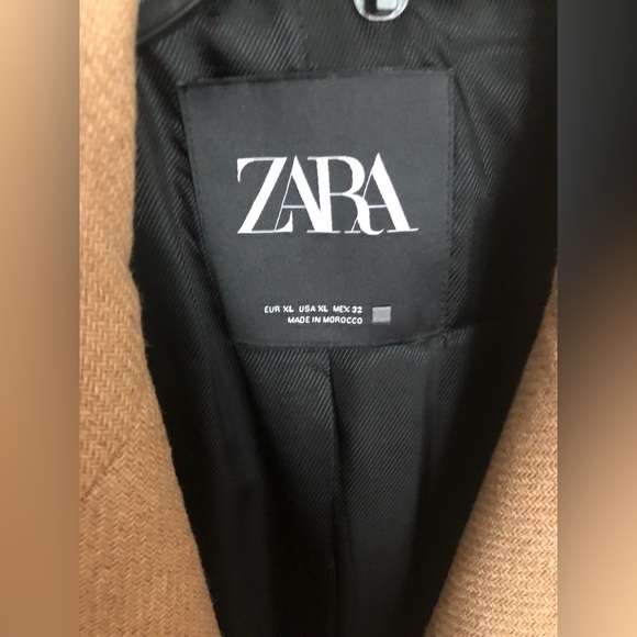 Zara Taupe Brown Fitted Wool Blend Coat - Picture 14 of 14